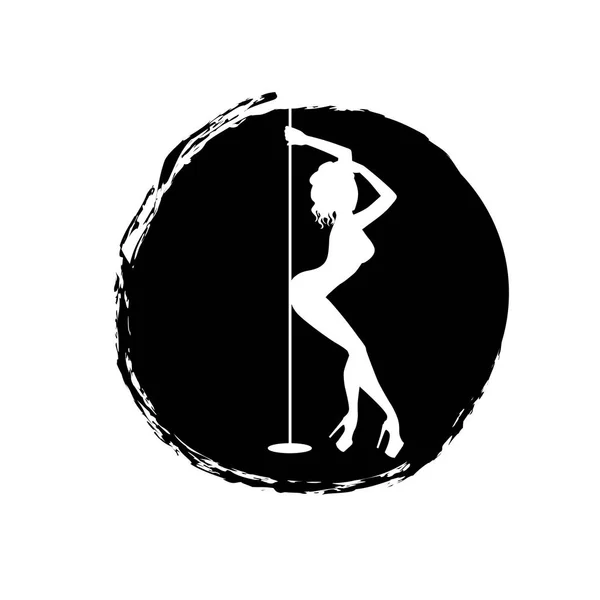 Silhouette donne pole dance esotico — Vettoriale Stock