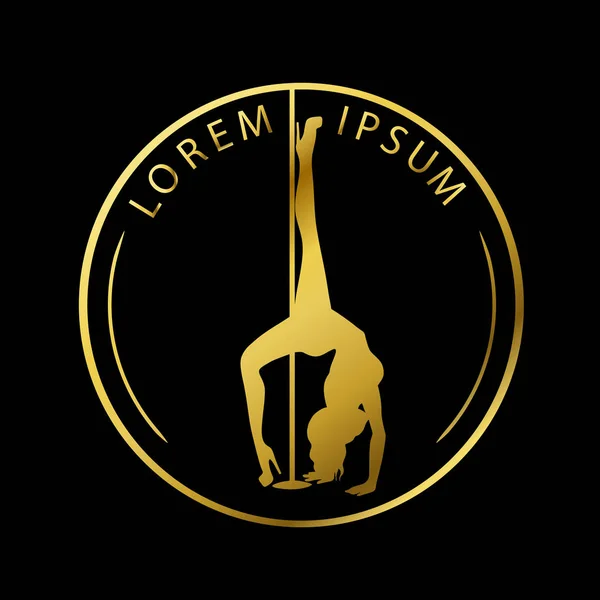 Gold logo for Dance studio, Pole dance, stripper club