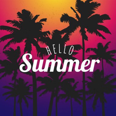 Merhaba yaz saati duvar kağıdı, eğlenceli, parti, arka plan, resim, sanat, tasarım, seyahat, poster, olay. Vektör çizim