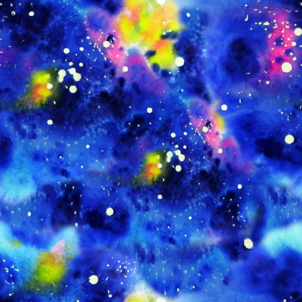 hand drawn watercolor seamless pattern abstract cosmoss