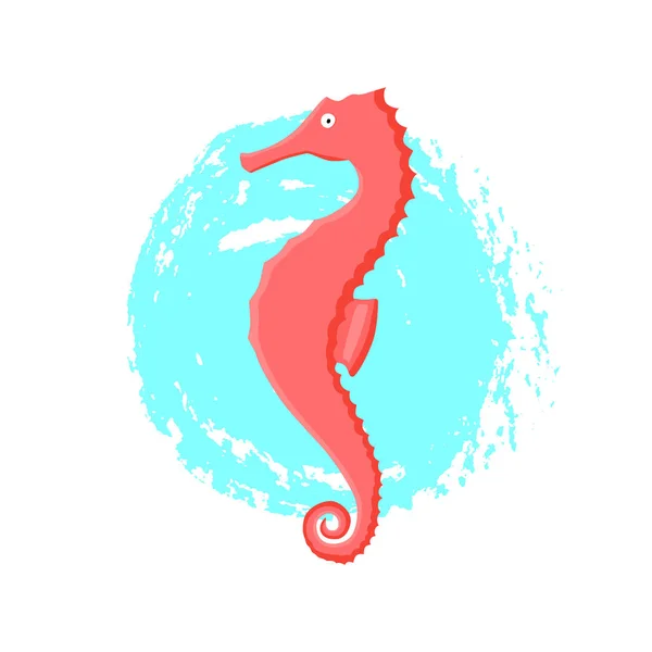 Seahorse teken ter plaatse geïsoleerd op witte achtergrond. — Stockvector