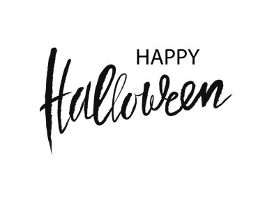 vektör el yazısı yazı Mutlu cadılar bayramı kaligrafik kart