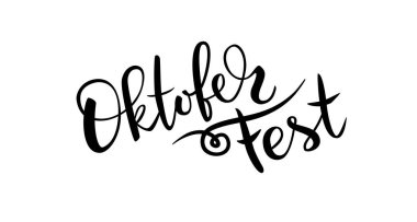 Beyaz arka plan üzerinde Siyah el çizilmiş fırça yazıoktoberfest