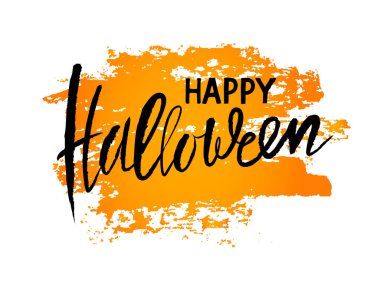 vektör el yazısı yazı Mutlu cadılar bayramı kaligrafik kart