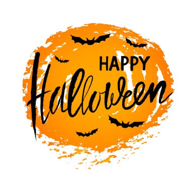 vektör el yazısı yazı Mutlu cadılar bayramı kaligrafik kart