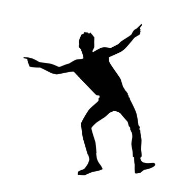 Siluet bir erkek sokak dans hip hop dansçısı