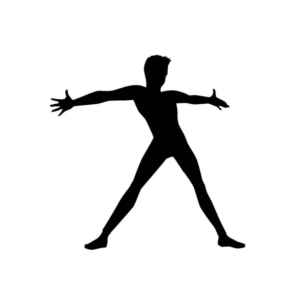 Een mannelijke straat Dance hip hop danser in silhouet — Stockvector