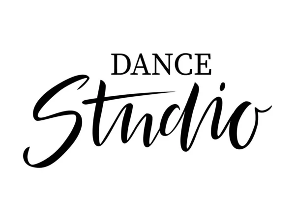 Letras Pincel Manuscritas Para Ballet Estudio Danza Texto Negro Aislado — Vector de stock