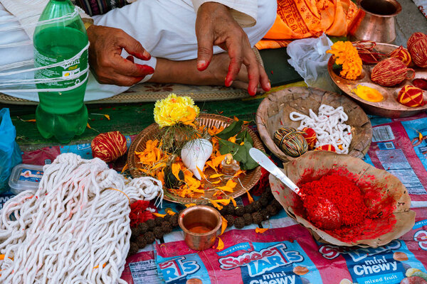 Janai Purnima and Rakshya Bandhan Festival Celebration at Bagmati River, Pashupatinath Temple, Kathmandu