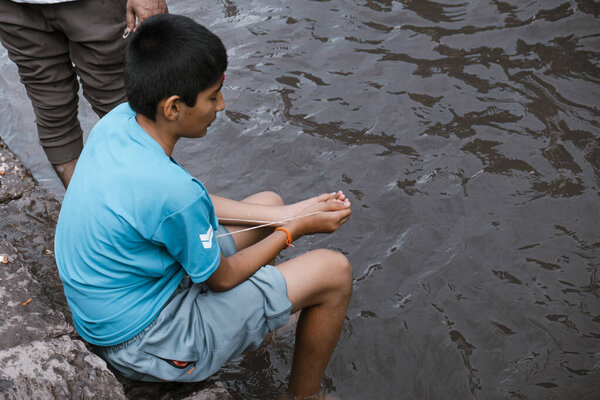 Janai Purnima and Rakshya Bandhan Festival Celebration at Bagmati River, Pashupatinath Temple, Kathmandu