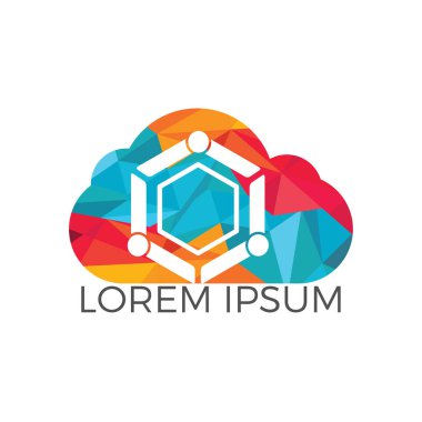 Tıbbi aile Kliniği, sosyal topluluk, fitness ve yardım kuruluşunun bulut soyut vektör simgesi.