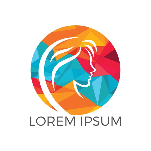 Kadın salonları ve dükkanlar için vektör logo. Güzellik salonları, spa, kozmetik, güzellik ve moda endüstrisi için soyut kavram.
