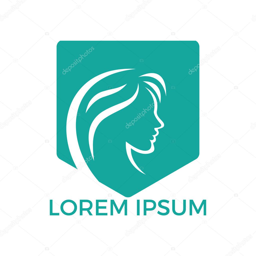 Vector logo for woman salons and shops. Abstract concept for beauty salons, spa, cosmetics, fashion and beauty industry.