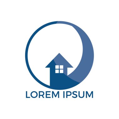 Emlak logo tasarımı. Logo simge veya aynî veya bina inşaat iş simgesi.