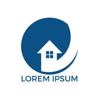 Emlak logo tasarımı. Logo simge veya aynî veya bina inşaat iş simgesi.