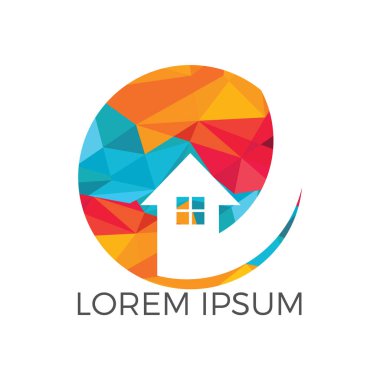 Emlak logo tasarımı. Logo simge veya aynî veya bina inşaat iş simgesi.