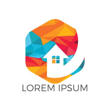 Emlak logo tasarımı. Logo simge veya aynî veya bina inşaat iş simgesi.