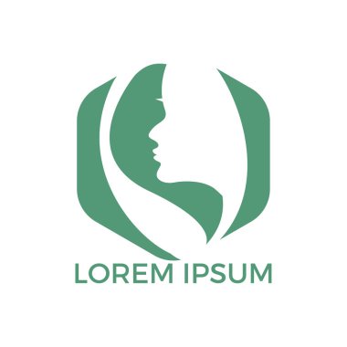 Kadın salonları ve dükkanlar için vektör logo. Güzellik salonları, spa, kozmetik, güzellik ve moda endüstrisi için soyut kavram.
