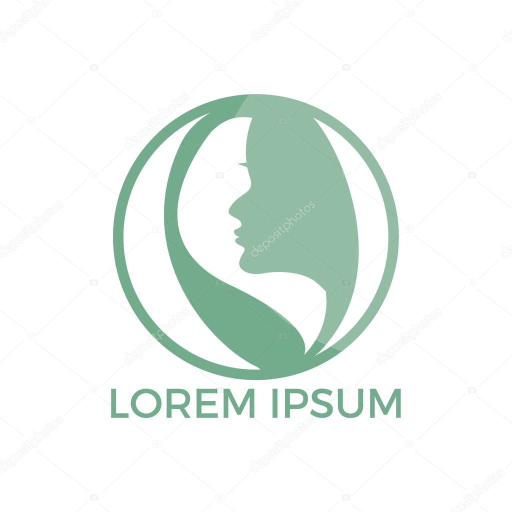 Vector logo for woman salons and shops. Abstract concept for beauty salons, spa, cosmetics, fashion and beauty industry.