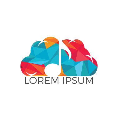 Bulut müzik vektör tasarımı. Nota bulut simge vektör tasarım. Müzik şirketi ve hareket eden app için logo kavramı.