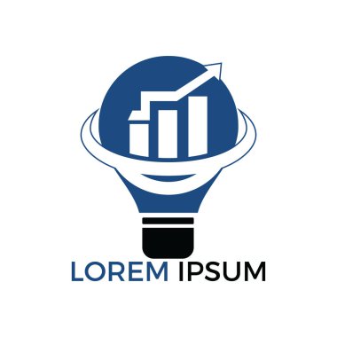 Ampul lamba ok logo tasarımı ile. Ampul ile pazarlama Logo. Yenilik fikir sembolü logo şablonu.