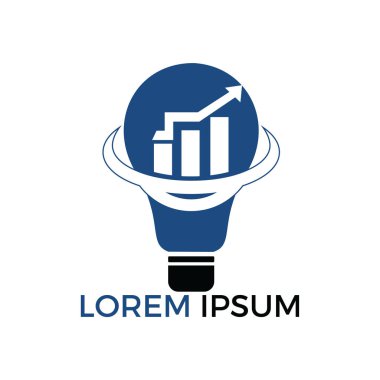 Ampul lamba ok logo tasarımı ile. Ampul ile pazarlama Logo. Yenilik fikir sembolü logo şablonu.