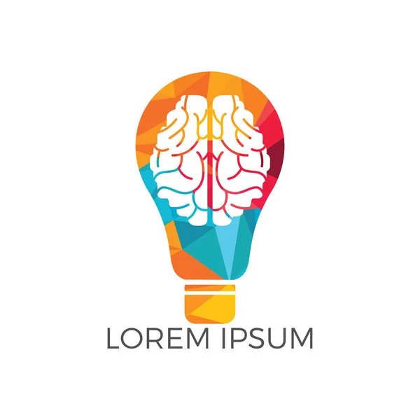 Лампочка Дизайн Логотипу Мозку Креативна Лампочка Ідея Мозку Векторна Піктограма — стоковий вектор