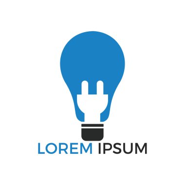 Akıllı bakım Logo. Ampul ve İngiliz anahtarı simgesi tasarım şablonu. 