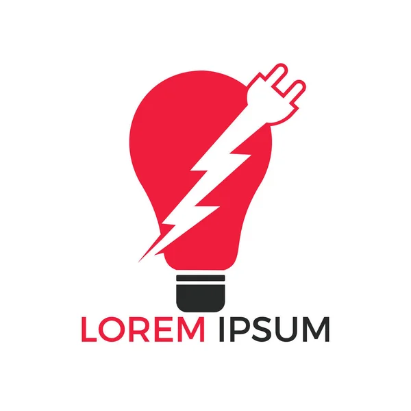 Fénycsöves Vészvilágító Lámpatest Elektromos Logo Design Izzó Logó Sablon Hatáskörök — Stock Vector