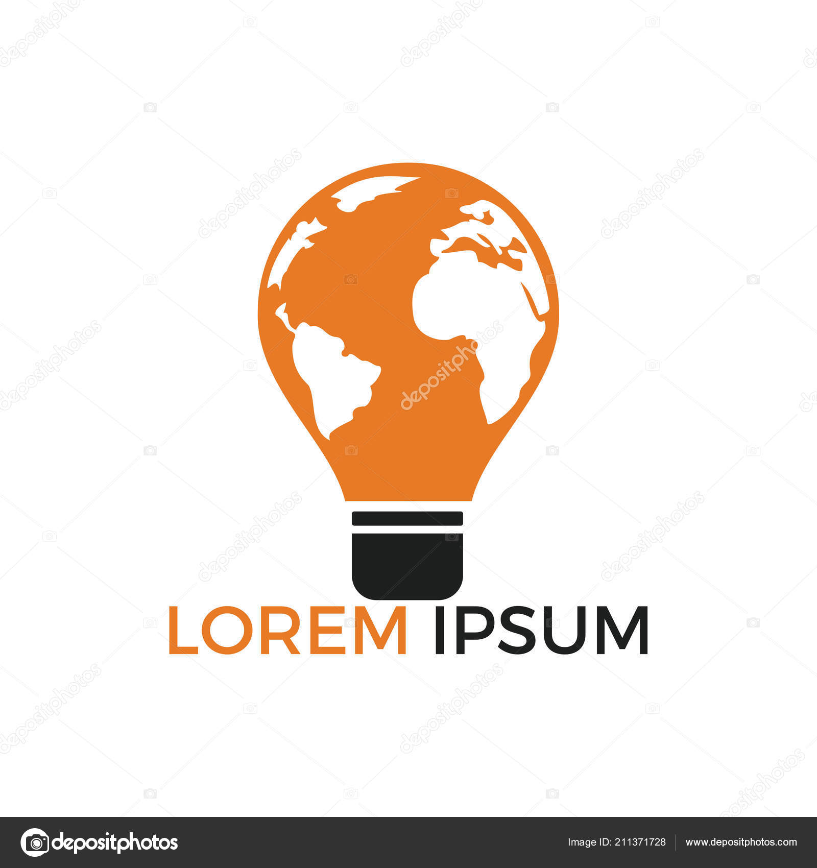 灯泡与世界地图徽标设计使用世界地图的孤立灯泡图标插图图库矢量图©irfankhanalvi 211371728, image size:1600x1700