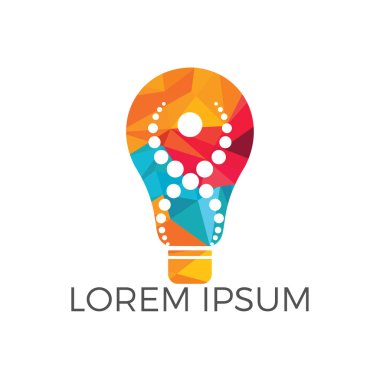 Ampul lambası ve insan doğası DNA 'sı ve genetik logo tasarımı. İnsan sağlığı ve bakım logosu tasarımı. Doğa fikri yenilik sembolü.