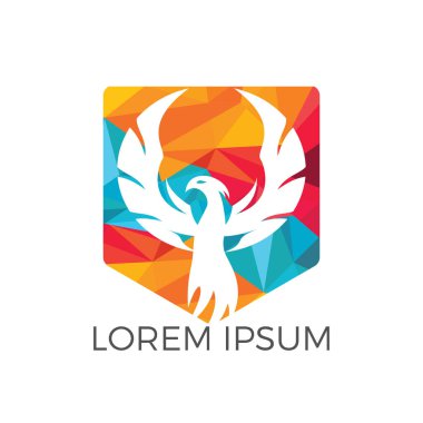 Phoenix logo tasarımı. Mitolojik kuşun yaratıcı logosu.