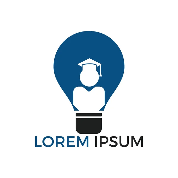 Light Bulb and Student logo design. Education concept template. Idea School Creative And Symbolic Logo Design.