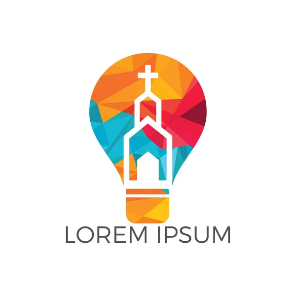 Diseño Del Logotipo Iglesia Ministerio Diseño Logo Para Iglesia Lámpara — Vector de stock