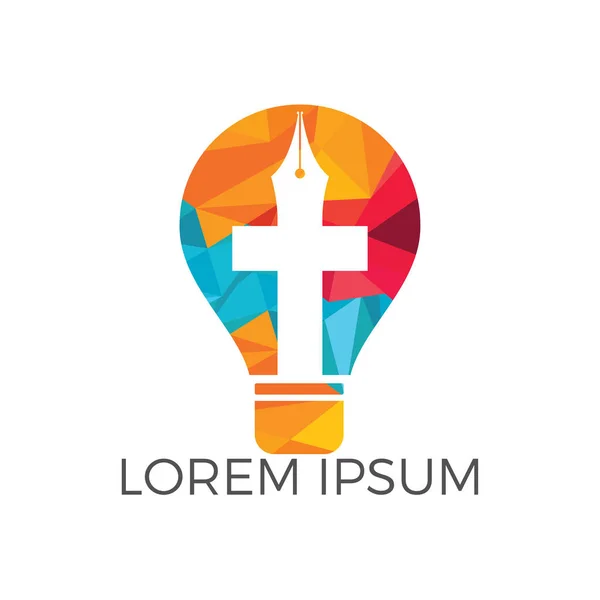 Design Logo Bisericii Logo Design Pentru Biserică Lampa Lui Isus — Vector de stoc