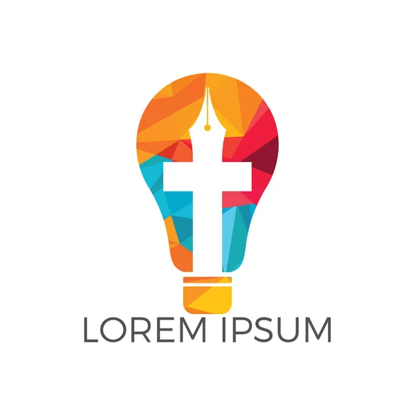 Projektowanie Logo Kościoła Projektowanie Logo Ministerstwa Dla Kościoła Lampa Jezusa — Wektor stockowy