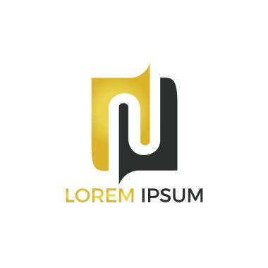 Yaratıcı harf N logo tasarımı.