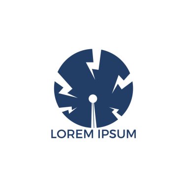 Elektronik teknolojisi logo tasarımı. Elektrik güç logosu. 