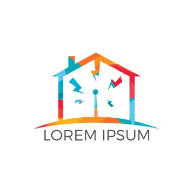 Elektrik ev çözümleri Logo tasarımı. Ev teknolojisi logo işareti.