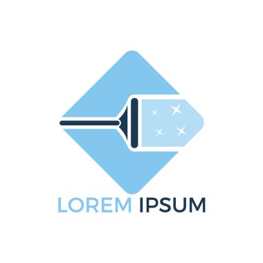 Temizlik Hizmetleri logo tasarımı süpürge. Ev temizlik şirketi logo tasarımı.