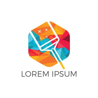 Temizlik Hizmetleri logo tasarımı süpürge. Ev temizlik şirketi logo tasarımı.