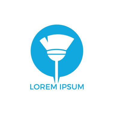 Temizlik Hizmetleri logo tasarımı süpürge. Ev temizlik şirketi logo tasarımı.