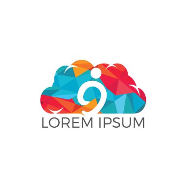 Rüyalar logo tasarımı bulut. Online logo tasarımları öğrenme. İnsanlar özgürlük logo işareti.