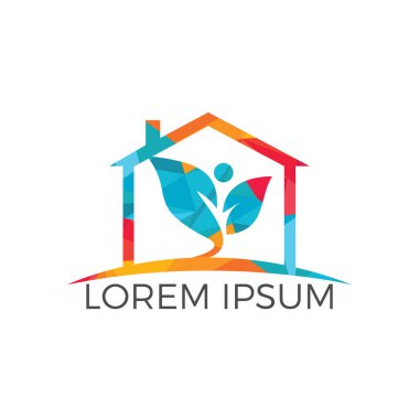 Yeşil ev enerji koruma vektör logo tasarımı. Eko ev, ev logo tasarımları dikkat.
