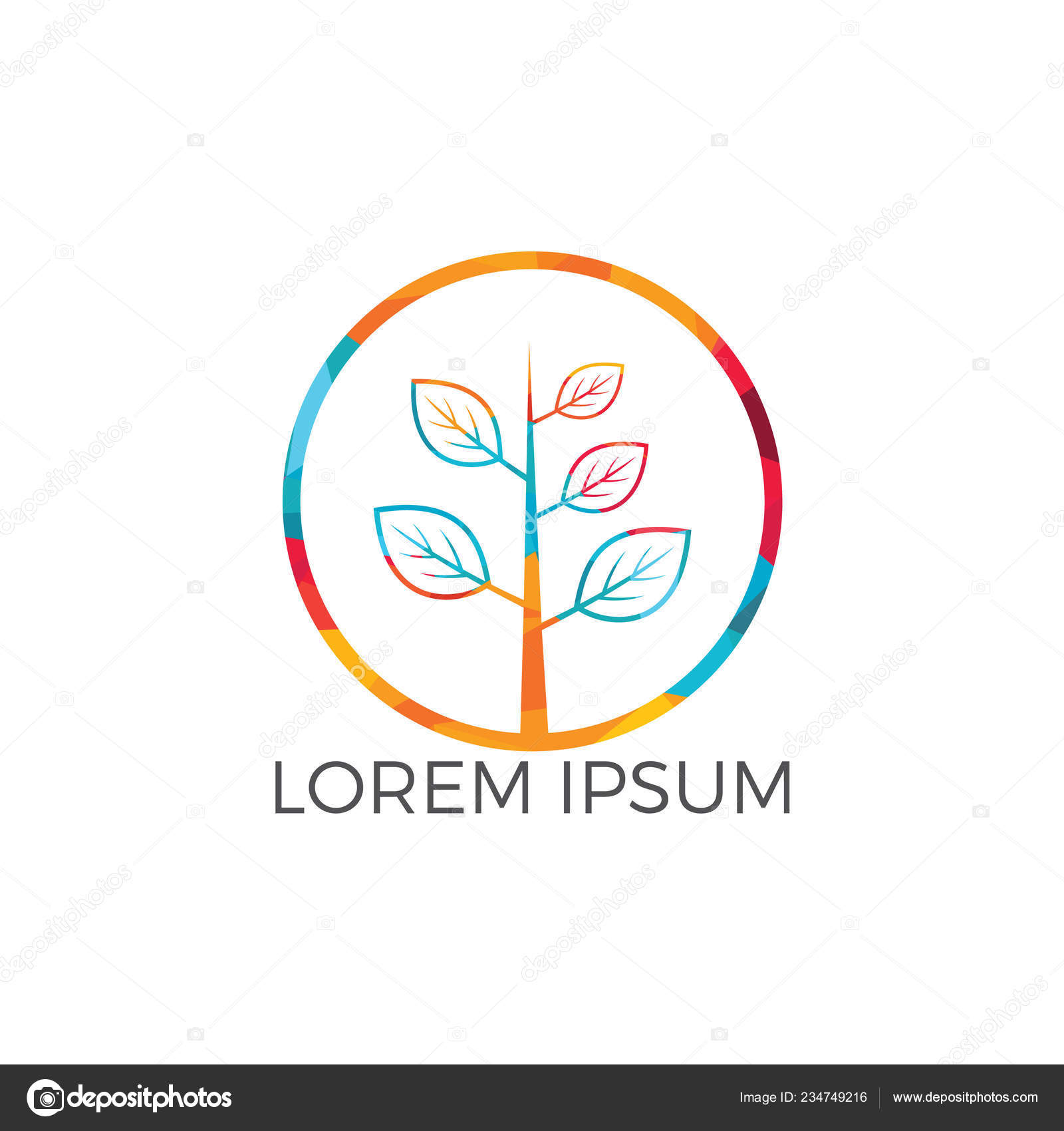 green tree logo design abstract organic element vector design tree logo design