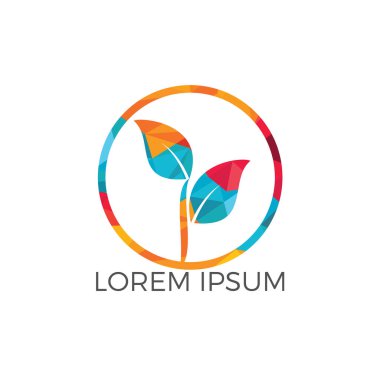 Yeşil bitki logo tasarımı. Organik öğesi vektör tasarlamak. Ekoloji mutlu bir hayat logo kavramı simgesi.