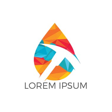 Mühendislik çözüm Logo Design.Oil damla madencilik, benim vektör logo tasarım aracı.