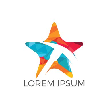 Kazma ve logo tasarımı madencilik yıldız. Madencilik Sanayi logo tasarım şablonu.