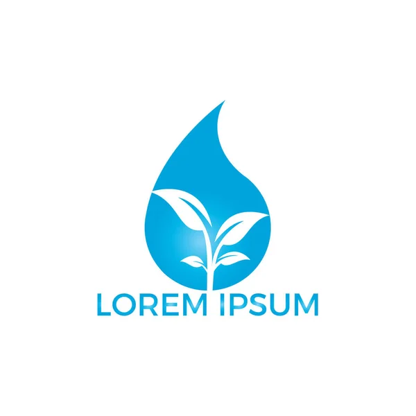 Water Drop Plant Icon Vector Logo Design Logo Energy Renewable — Stock Vector