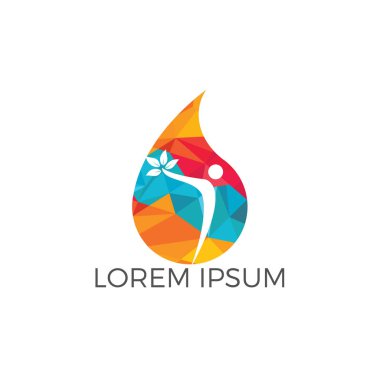 Su damlası insan ağaç simge vektör logo tasarımı ile.